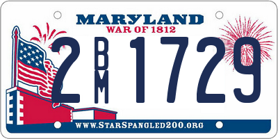 MD license plate 2BM1729