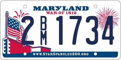 MD license plate 2BM1734