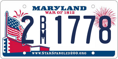 MD license plate 2BM1778
