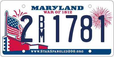MD license plate 2BM1781