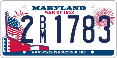 MD license plate 2BM1783