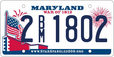 MD license plate 2BM1802
