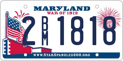 MD license plate 2BM1818