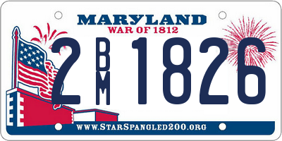 MD license plate 2BM1826