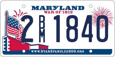 MD license plate 2BM1840