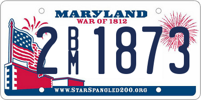MD license plate 2BM1873