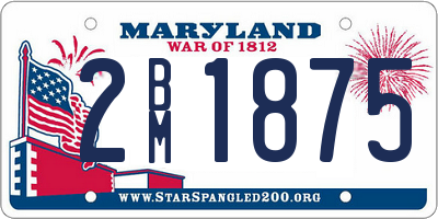 MD license plate 2BM1875