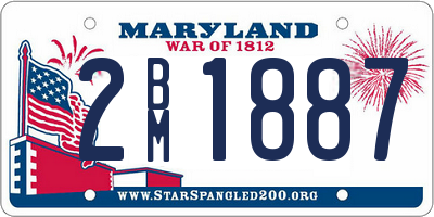 MD license plate 2BM1887