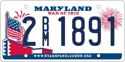 MD license plate 2BM1891