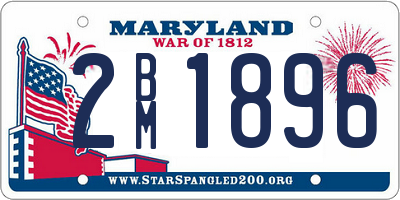 MD license plate 2BM1896
