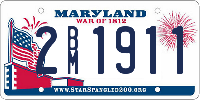 MD license plate 2BM1911