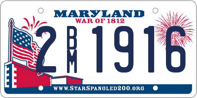 MD license plate 2BM1916