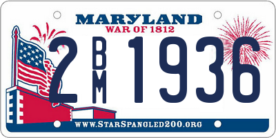 MD license plate 2BM1936