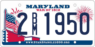 MD license plate 2BM1950