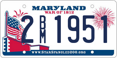 MD license plate 2BM1951