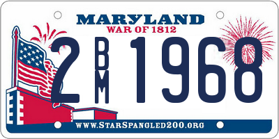 MD license plate 2BM1968