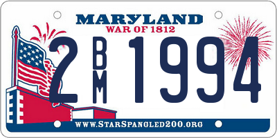 MD license plate 2BM1994