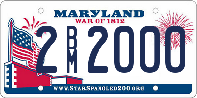 MD license plate 2BM2000