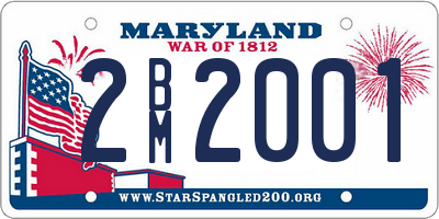 MD license plate 2BM2001