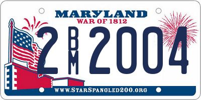 MD license plate 2BM2004
