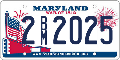 MD license plate 2BM2025