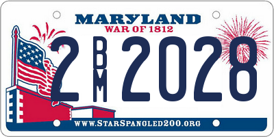 MD license plate 2BM2028