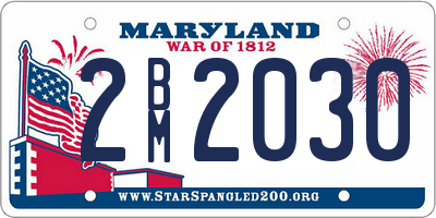 MD license plate 2BM2030