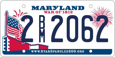 MD license plate 2BM2062