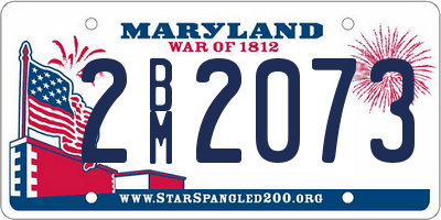 MD license plate 2BM2073