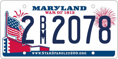 MD license plate 2BM2078
