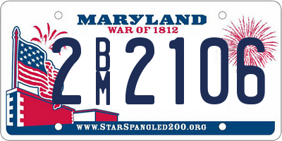 MD license plate 2BM2106
