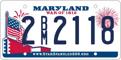 MD license plate 2BM2118