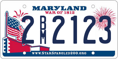 MD license plate 2BM2123