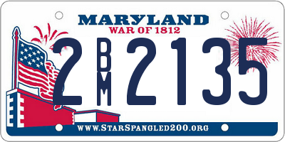 MD license plate 2BM2135