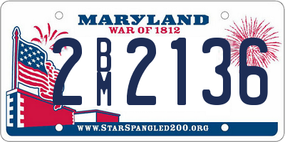 MD license plate 2BM2136