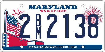 MD license plate 2BM2138