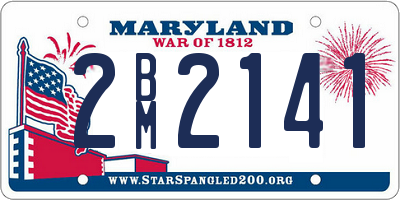 MD license plate 2BM2141