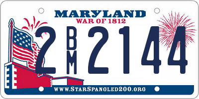 MD license plate 2BM2144