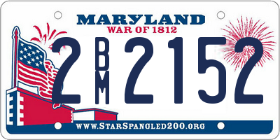 MD license plate 2BM2152