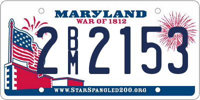 MD license plate 2BM2153