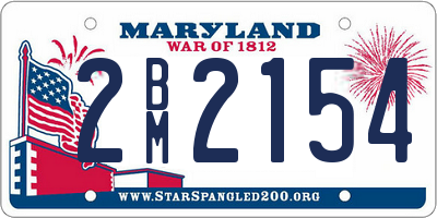 MD license plate 2BM2154