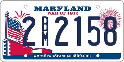 MD license plate 2BM2158