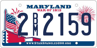 MD license plate 2BM2159