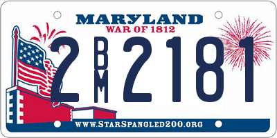 MD license plate 2BM2181