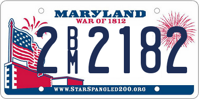 MD license plate 2BM2182