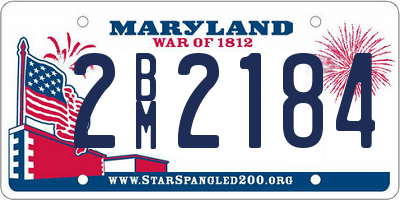 MD license plate 2BM2184