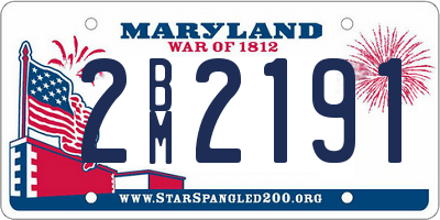 MD license plate 2BM2191