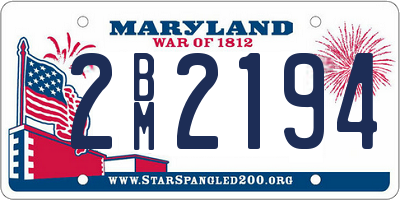 MD license plate 2BM2194