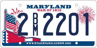 MD license plate 2BM2201