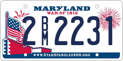 MD license plate 2BM2231